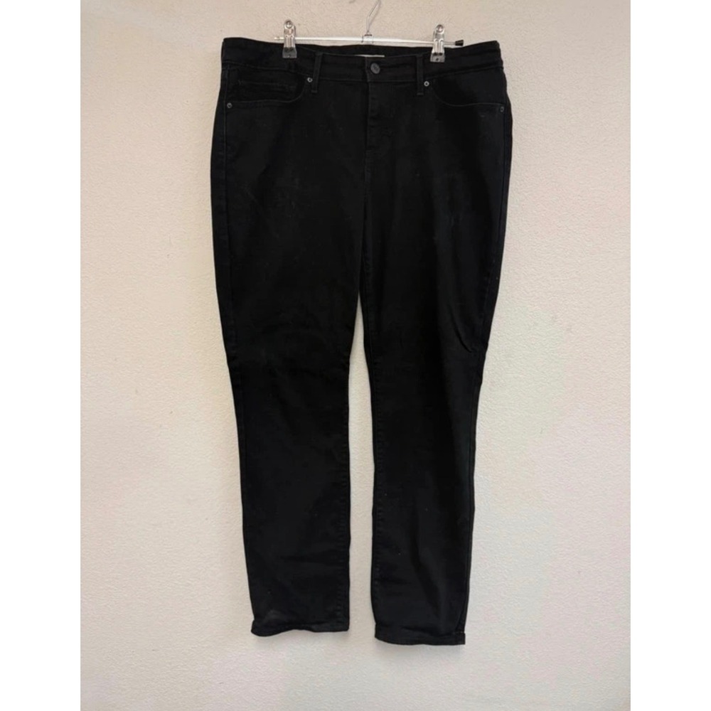 Levi's 714 Straight Women's Jeans Size 33 Black Mid Rise Stretch Denim